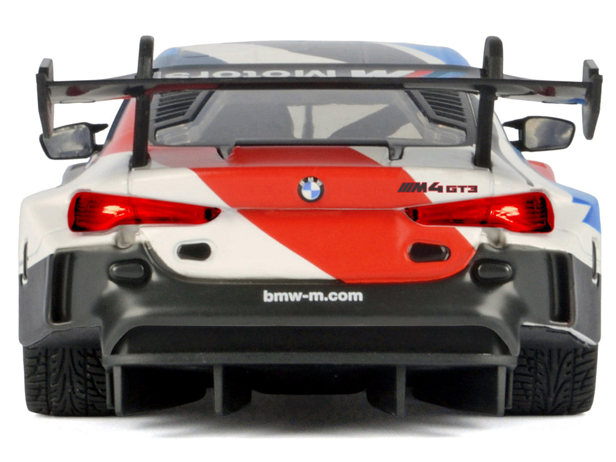 BMW M4 GT3 #1 White with Black Blue and Red Graphics "GT Racing" Series 1/24 Diecast Model Car by Motormax Motormax
