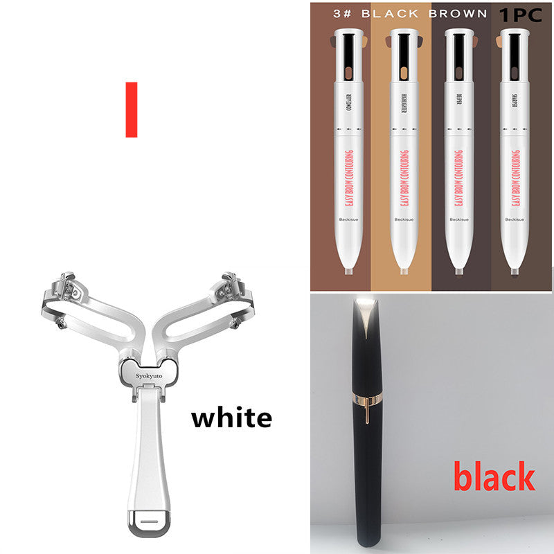 Eyebrow Shaping Set 3 In 1 Foldable Adjustable Eyebrow Stencil For Perfect Brows Shapes Makeup LadyShow.Store