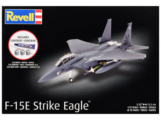 Level 4 Model Kit F-15E Strike Eagle Aircraft All-Included Kit 1/72 Scale Model by Revell Revell