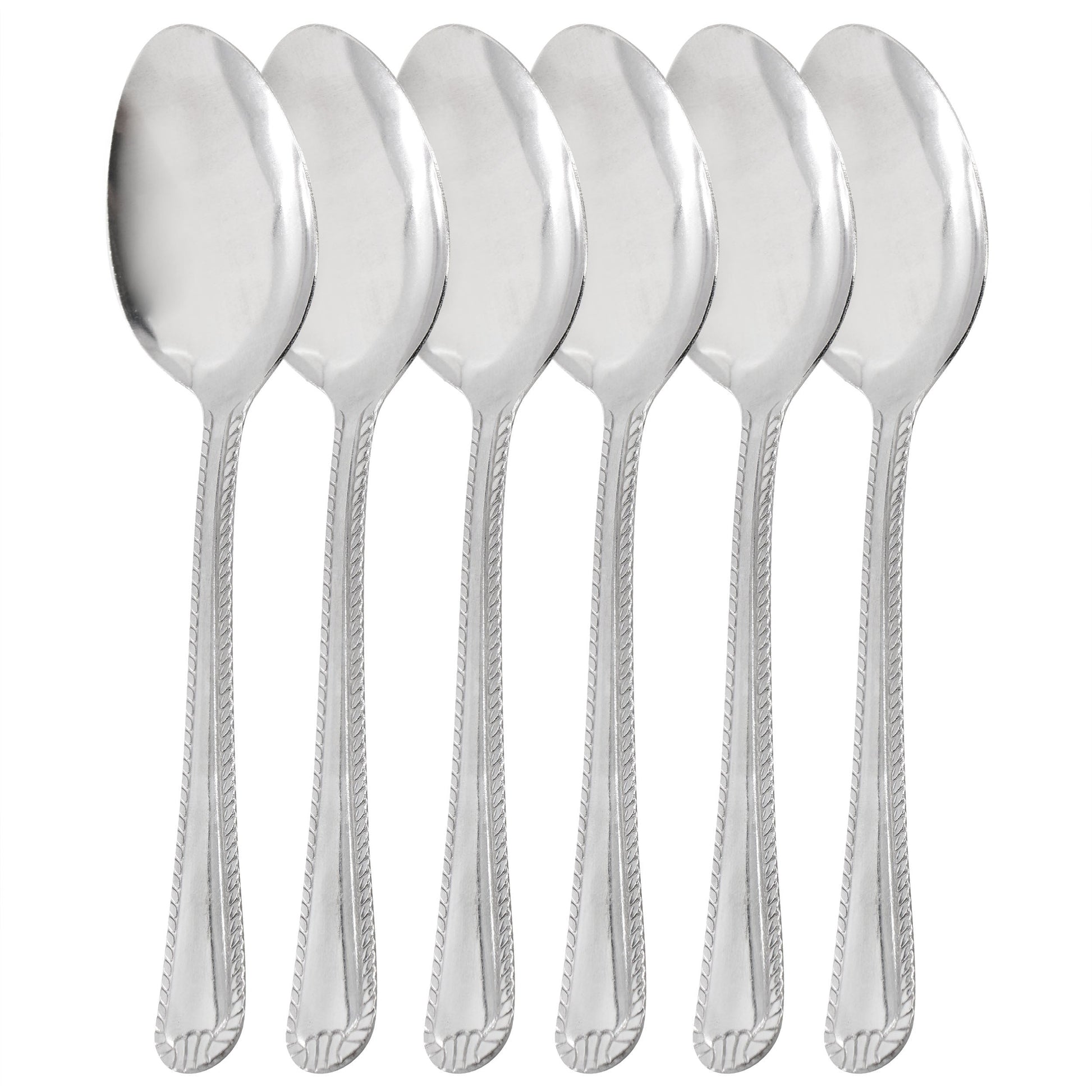 Gibson Home Tustin 6 Piece Stainless Steel Dinner Spoon Flatware Set in Silver W2B