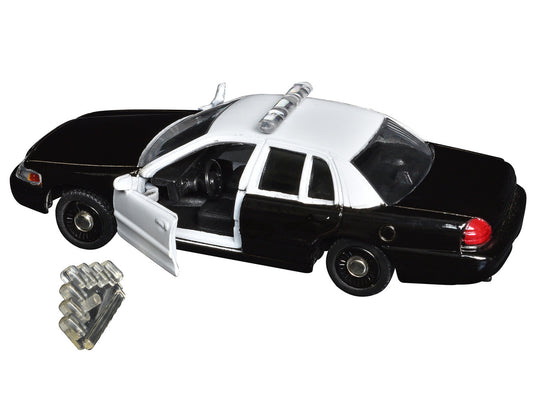 Ford Crown Victoria Police Interceptor Black and White 1/43 Diecast Model Car by Motormax-1