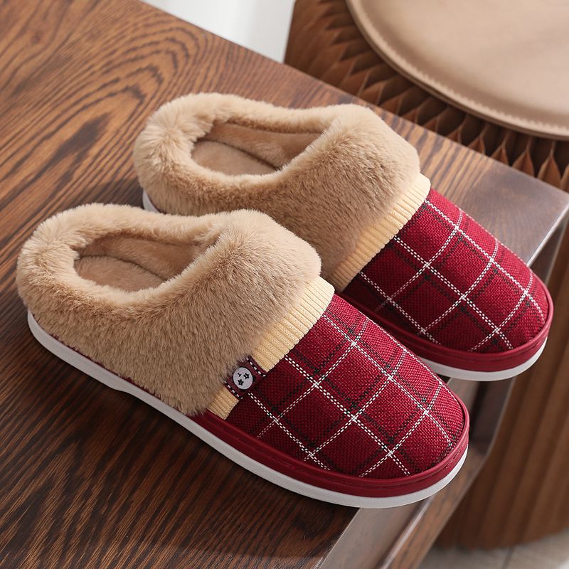 Mens Cotton Slippers For Winter Non-slip  Warm And With A Thick Sole Best YouTube Store