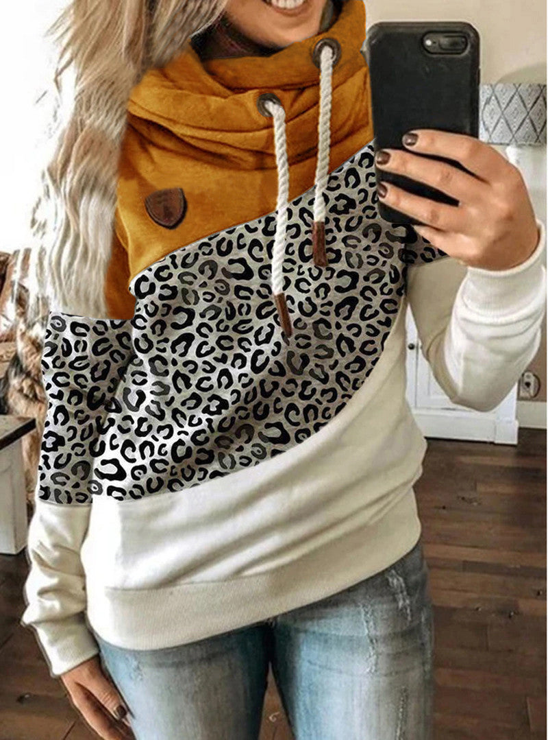 Printed stitching hooded fleece loose sweatshirt Best YouTube Store