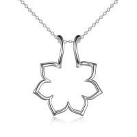 Sterling Silver Ring Holder Keeper Flower Pendant Necklace for Women LadyShow.Store