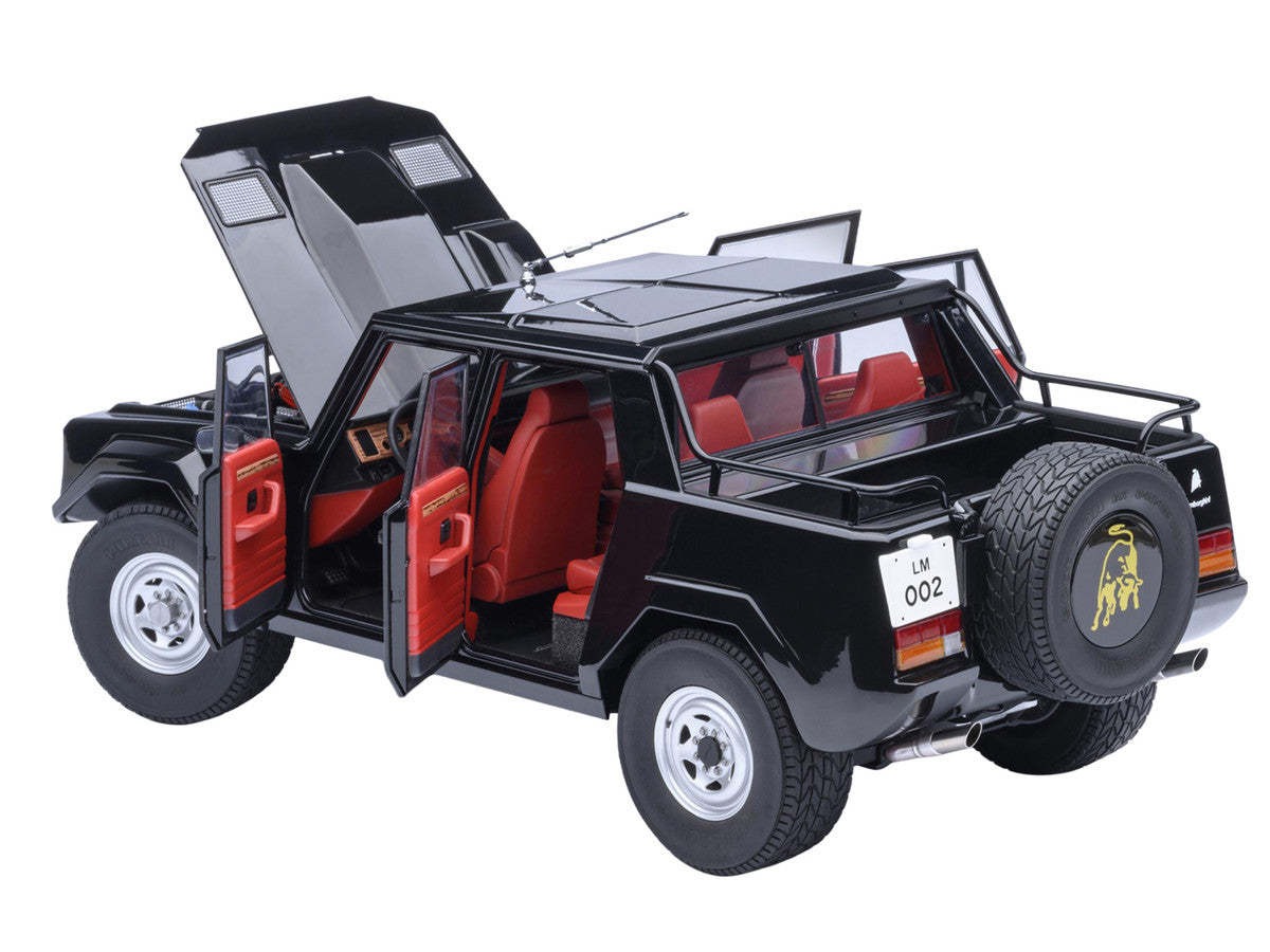 Lamborghini LM002 Nero Tenebre Black with Red Interior 1/18 Model Car by Autoart Autoart