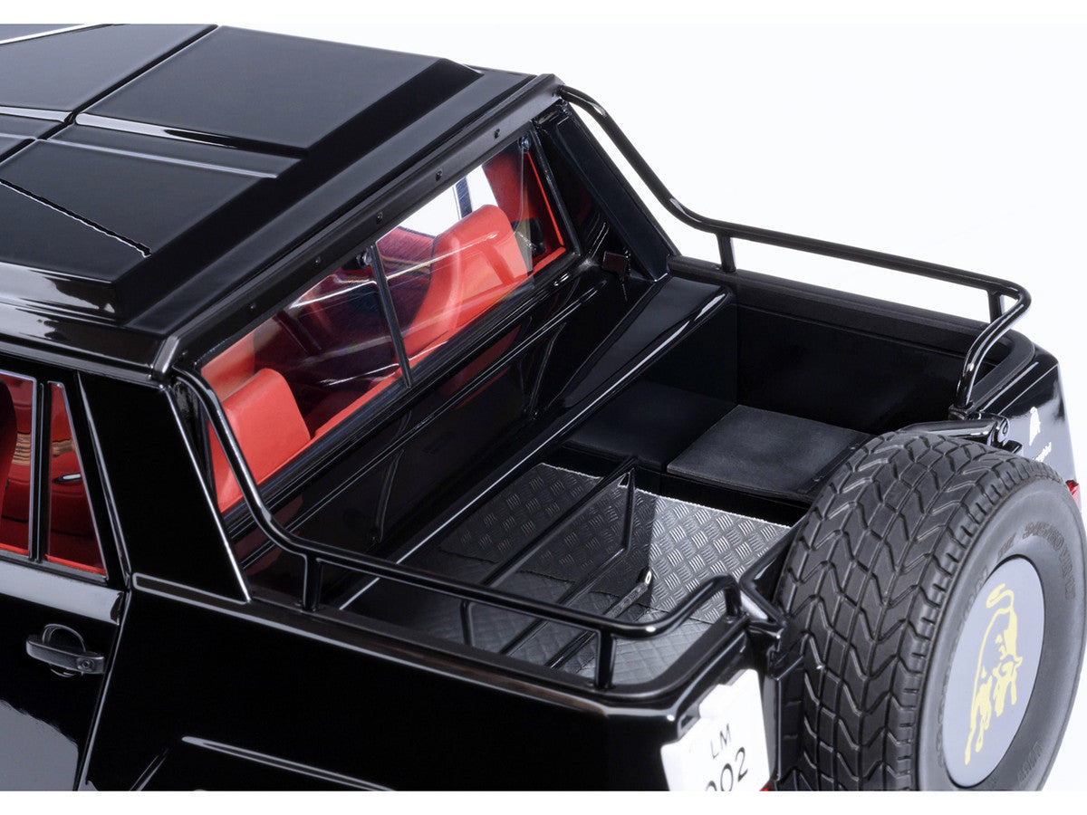 Lamborghini LM002 Nero Tenebre Black with Red Interior 1/18 Model Car by Autoart Autoart