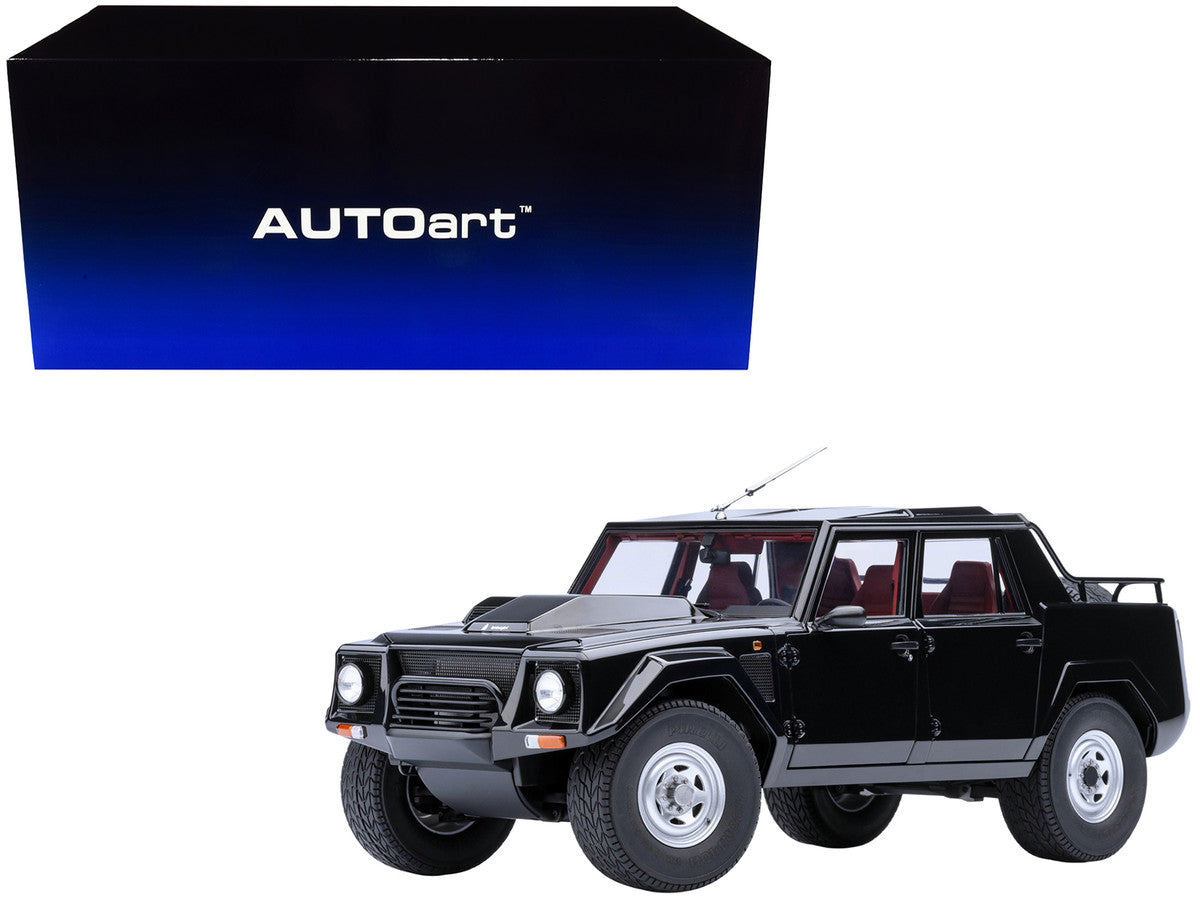 Lamborghini LM002 Nero Tenebre Black with Red Interior 1/18 Model Car by Autoart Autoart