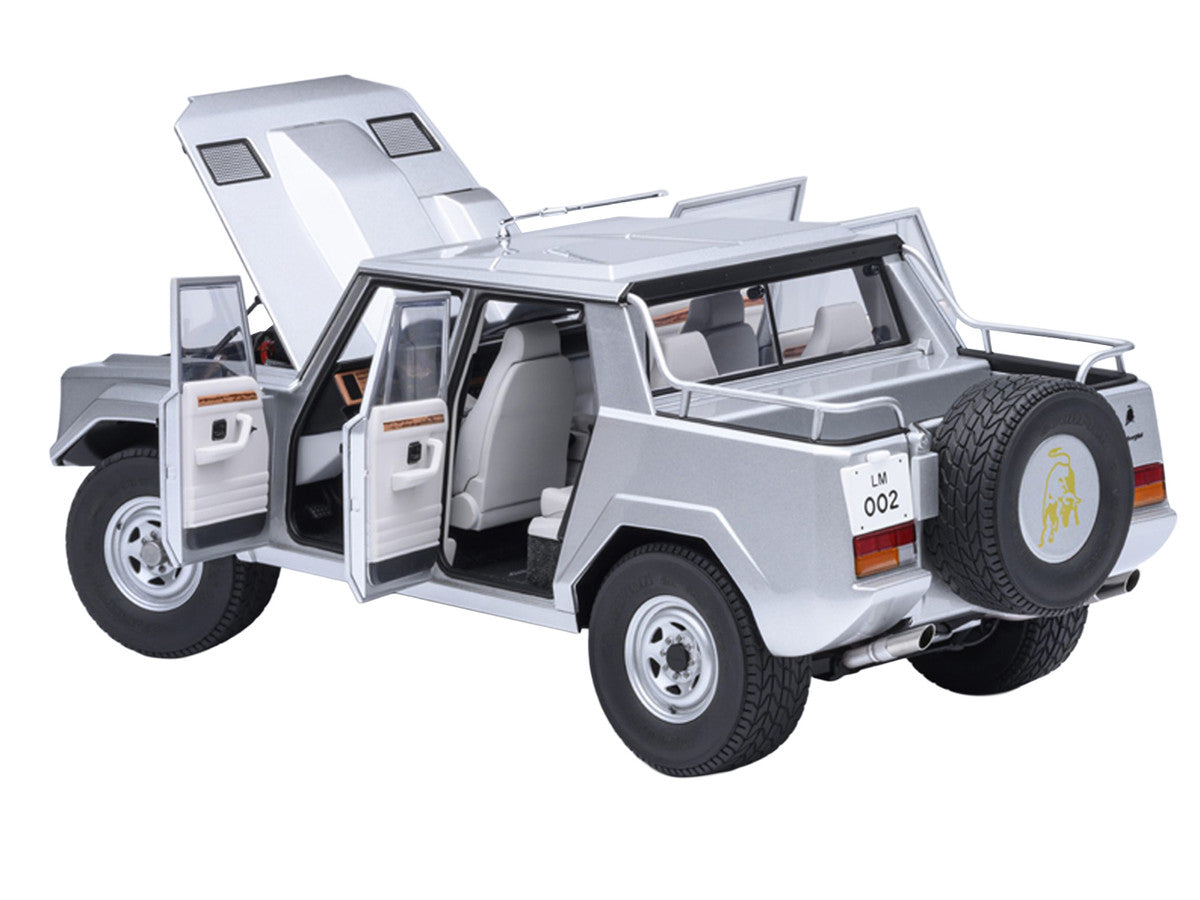 Lamborghini LM002 Argento Silver Metallic with White Interior 1/18 Model Car by Autoart Autoart