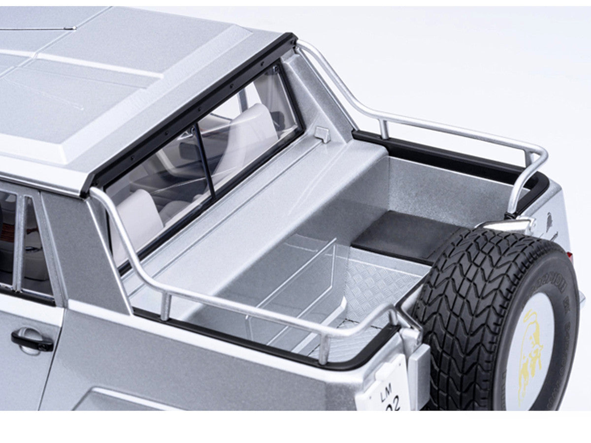 Lamborghini LM002 Argento Silver Metallic with White Interior 1/18 Model Car by Autoart Autoart