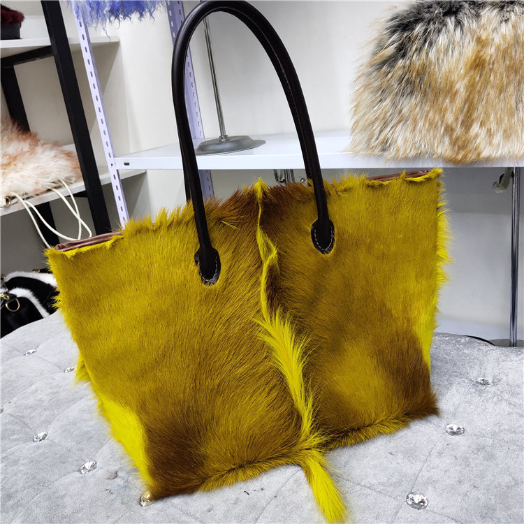 European And American Fashion Minimalist Cowhide Handle Handbag CJD