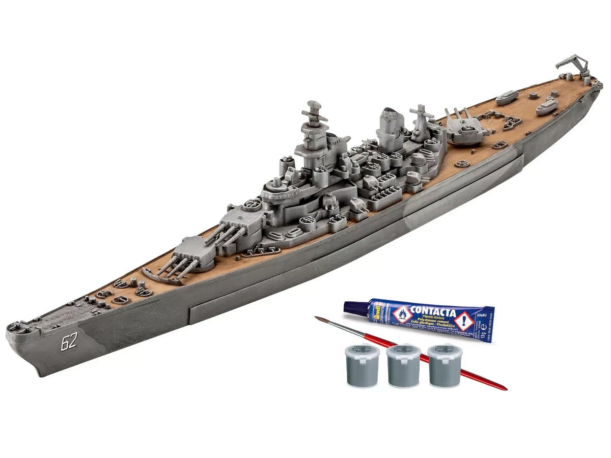 Level 4 Model Kit Battleship U.S.S. New Jersey All-Included Kit 1/1200 Scale Model by Revell Revell