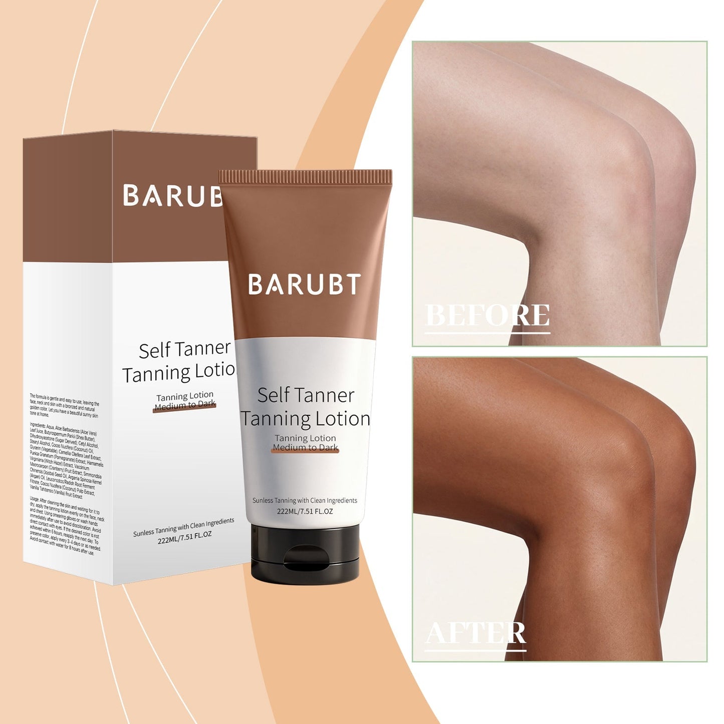 Self-Tanning Lotion Deep Brown Tri Light Beauty