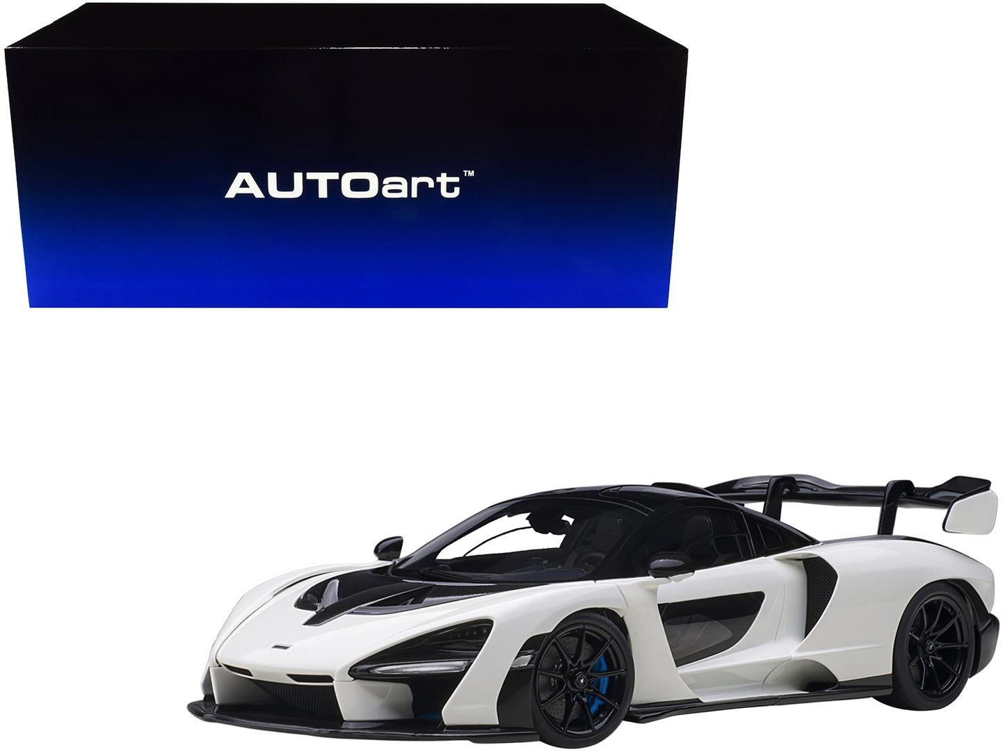 Mclaren Senna Vision Pure White and Black 1/18 Model Car by Autoart