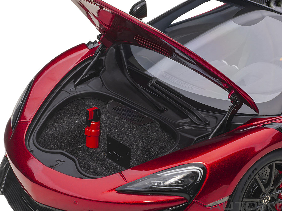 Mclaren 600LT Vermillion Red and Carbon 1/18 Model Car by Autoart Autoart
