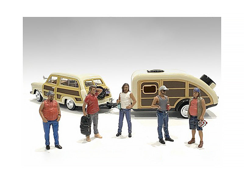"Campers" 5 piece Figure Set for 1/18 Scale Models by American Diorama American Diorama
