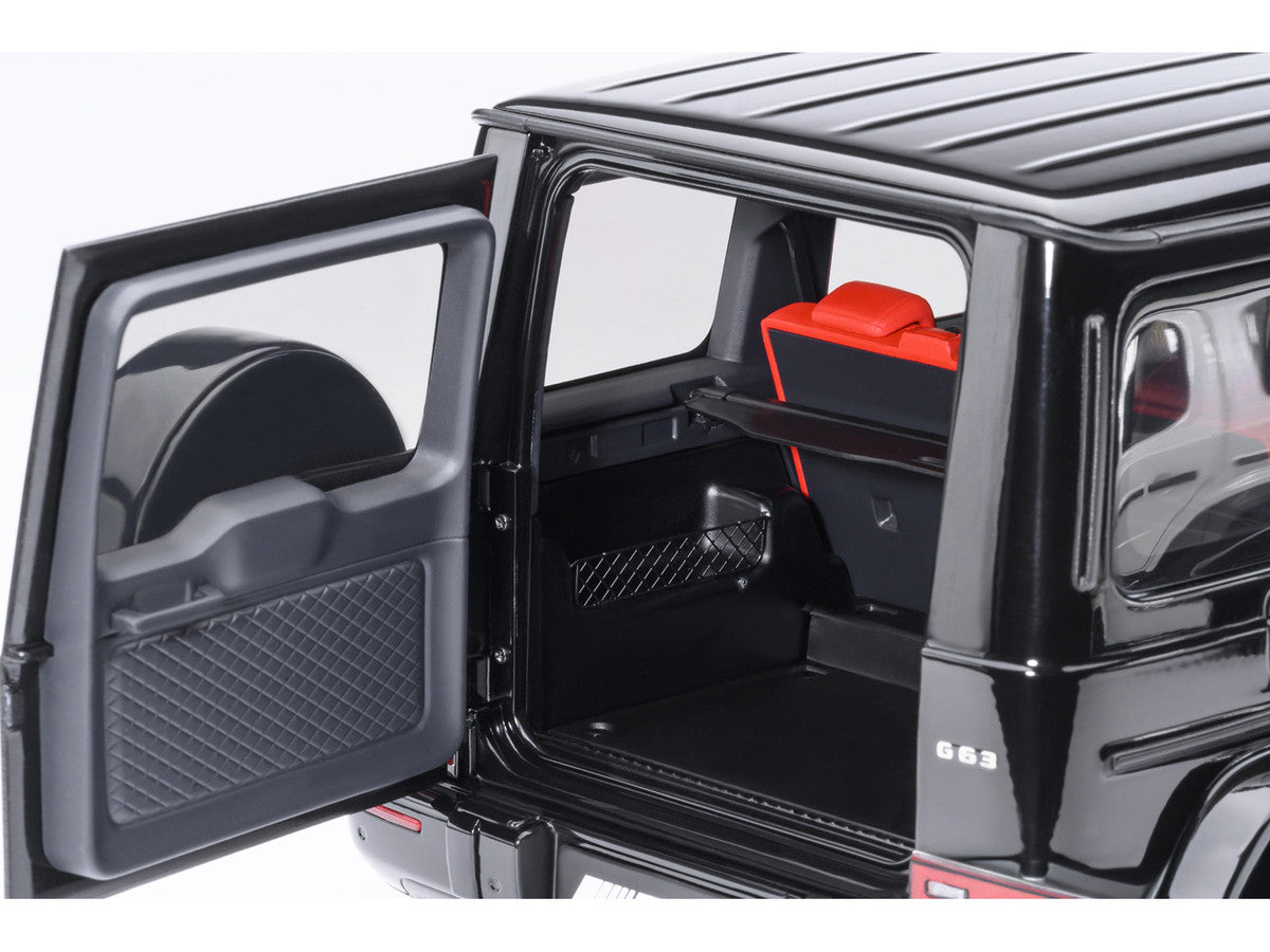 2019 Mercedes-Benz AMG G63 Black with Red Interior 1/18 Model Car by Autoart-1