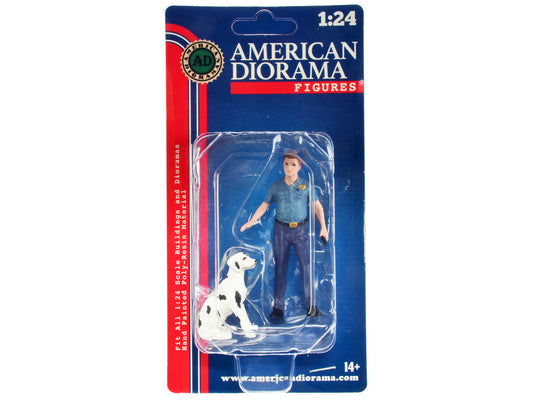 "Firefighters" Fire Dog Training Figures (Trainer and Dog) for 1/24 Scale Models by American Diorama American Diorama
