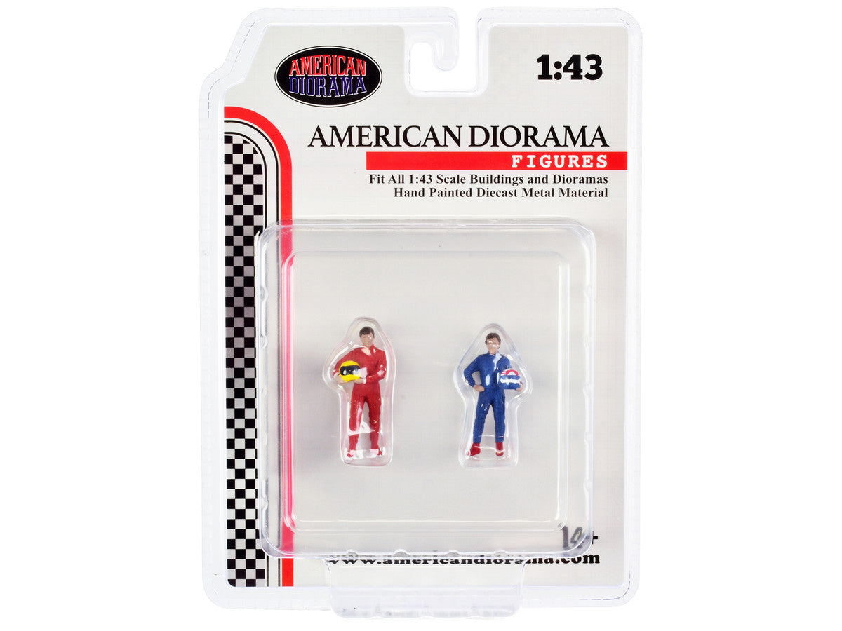 "Racing Legends" 80's Set of 2 Diecast Figures for 1/43 Scale Models by American Diorama American Diorama