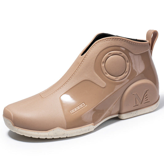 Motorcycle Rain Boots Men's Summer Youth Outdoor Non-slip Wading Shoes Fashion Low Top Flat Work Shoes Rubber Shoes Best YouTube Store