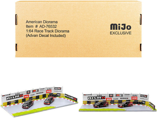 "Race Track Advan" Diorama with Decals for 1/64 Scale Models by American Diorama American Diorama