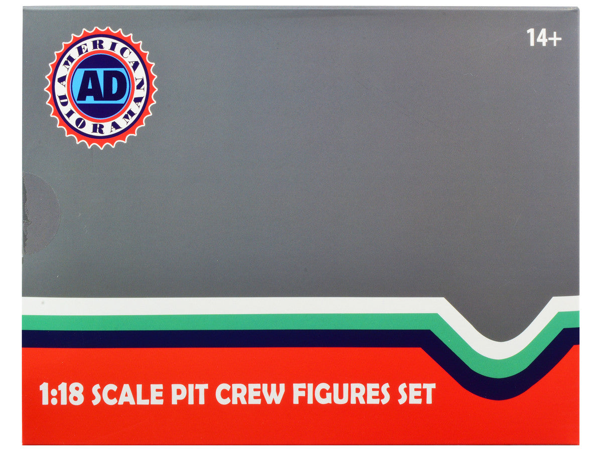 Formula One F1 Pit Crew 7 Figure Set Team Black Release III for 1/18 Scale Models by American Diorama American Diorama