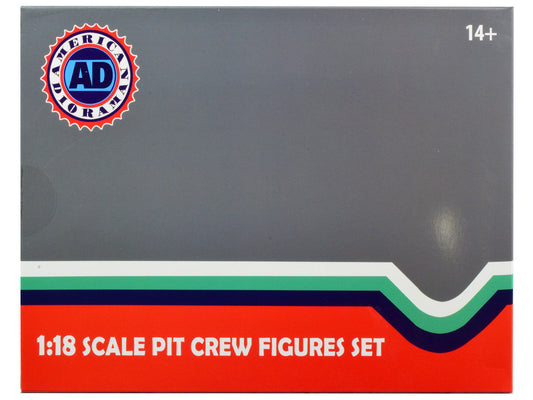 Formula One F1 Pit Crew 7 Figure Set Team Blue Release III for 1/18 Scale Models by American Diorama American Diorama