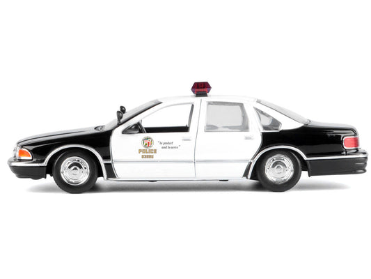 1993 Chevrolet Caprice Police Car "LAPD (Los Angeles Police Department)" Black and White "Law Enforcement and Public Service" Series 1/24 Diecast Model Car by Motormax Motormax