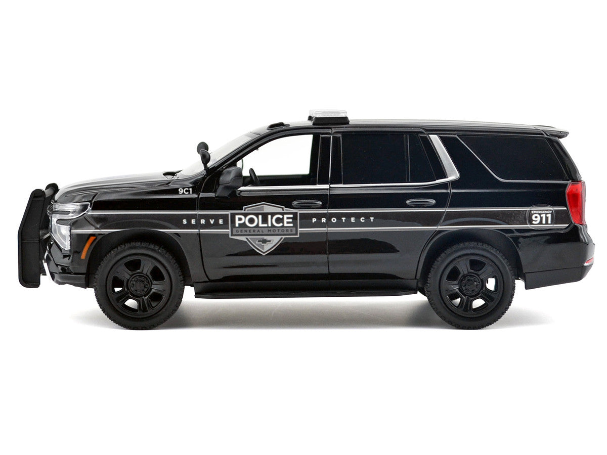 2025 Chevrolet Tahoe PPV "General Motors Police" Black "Custom Builder's Kit - Law Enforcement and Public Service" Series 1/24 Diecast Model Car by Motormax Motormax