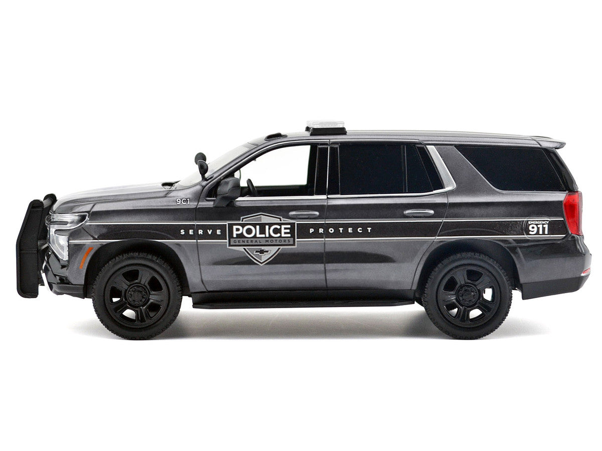 2025 Chevrolet Tahoe PPV "General Motors Police" Gray Metallic "Custom Builder's Kit - Law Enforcement and Public Service" Series 1/24 Diecast Model Car by Motormax Motormax