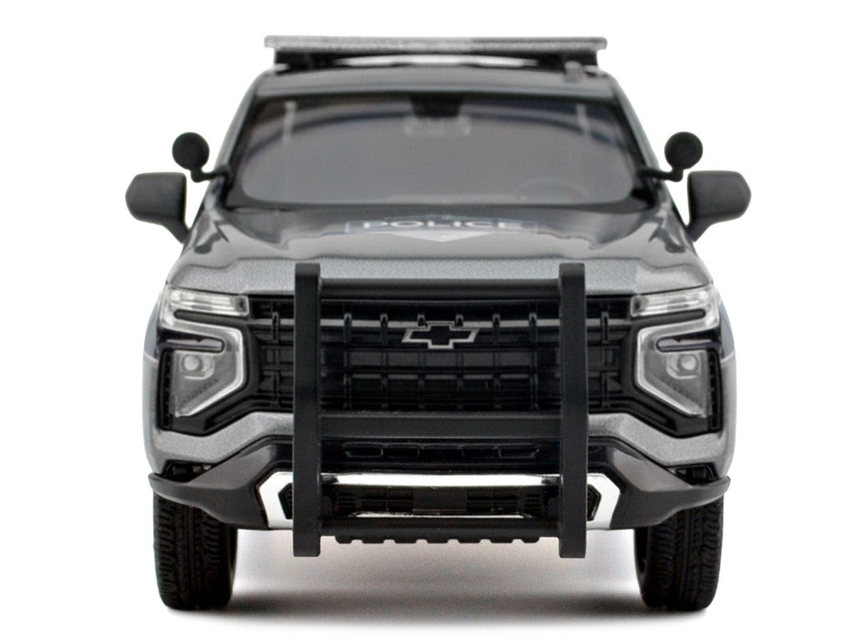 2025 Chevrolet Tahoe PPV "General Motors Police" Gray Metallic "Custom Builder's Kit - Law Enforcement and Public Service" Series 1/24 Diecast Model Car by Motormax Motormax
