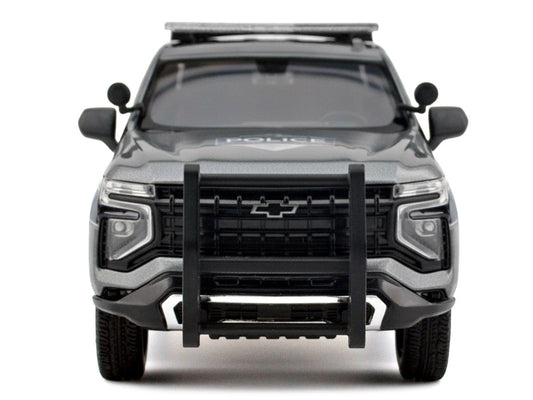 2025 Chevrolet Tahoe PPV "General Motors Police" Gray Metallic "Custom Builder's Kit - Law Enforcement and Public Service" Series 1/24 Diecast Model Car by Motormax Motormax