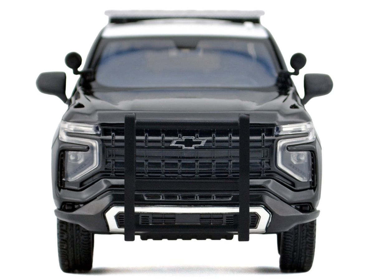 2025 Chevrolet Tahoe Police Pursuit Vehicle "California Highway Patrol" Black and White "Law Enforcement and Public Service" Series 1/24 Diecast Model Car by Motormax W2B