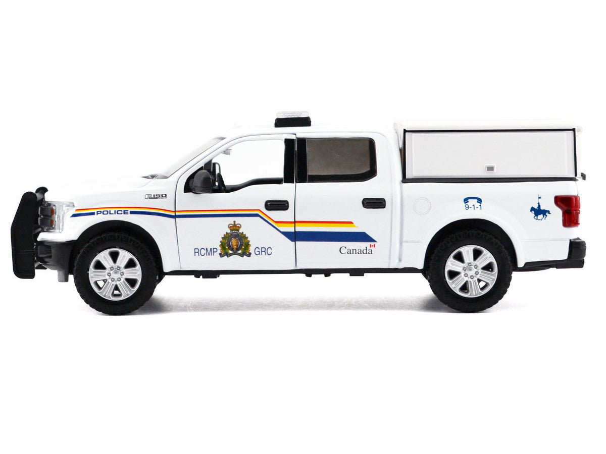 2019 Ford F-150 Lariat Crew Cab Pickup Truck with Camper Box "Royal Canadian Mounted Police" White "Law Enforcement and Public Service" Series 1/27 Diecast Model Car by Motormax Motormax