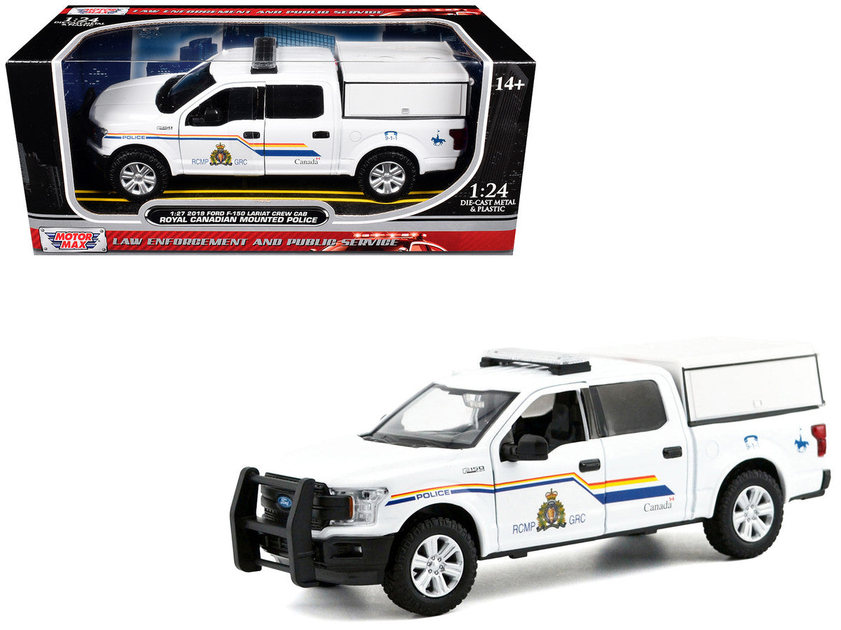2019 Ford F-150 Lariat Crew Cab Pickup Truck with Camper Box "Royal Canadian Mounted Police" White "Law Enforcement and Public Service" Series 1/27 Diecast Model Car by Motormax Motormax