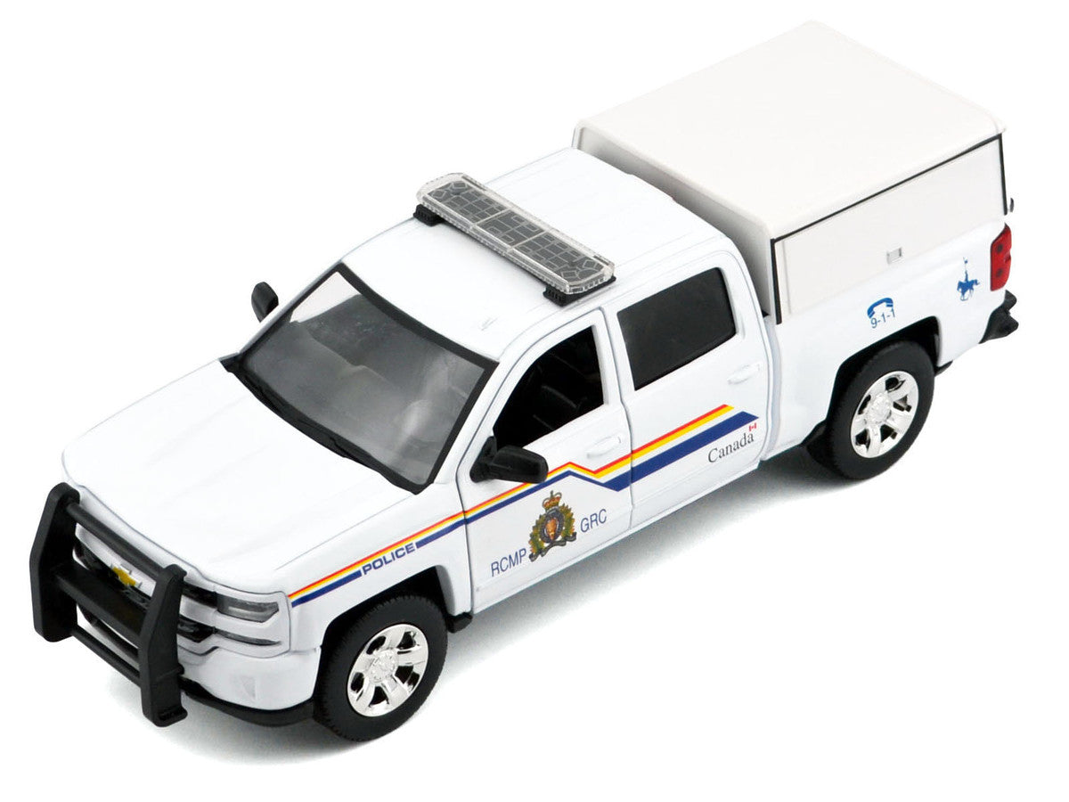 2017 Chevrolet Silverado 1500 LT Z71 Crew Cab Pickup Truck with Camper Box "Royal Canadian Mounted Police" White "Law Enforcement and Public Service" Series 1/27 Diecast Model Car by Motormax Motormax