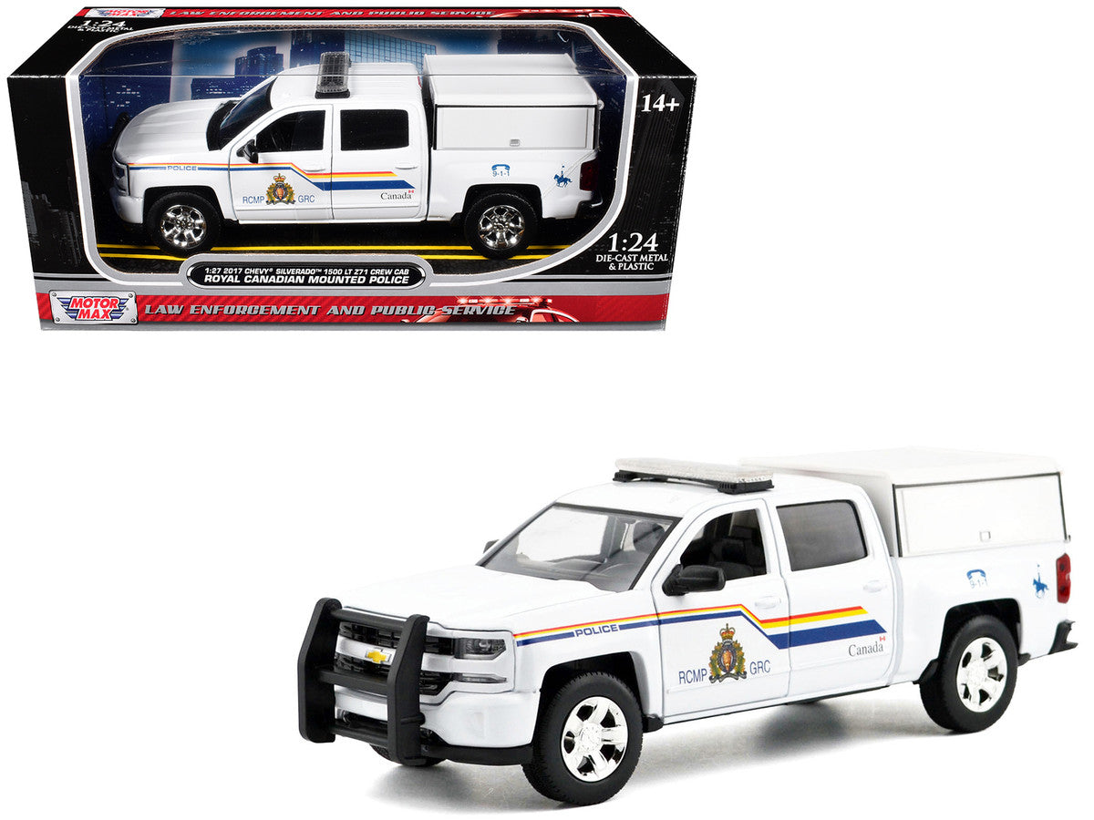 2017 Chevrolet Silverado 1500 LT Z71 Crew Cab Pickup Truck with Camper Box "Royal Canadian Mounted Police" White "Law Enforcement and Public Service" Series 1/27 Diecast Model Car by Motormax Motormax