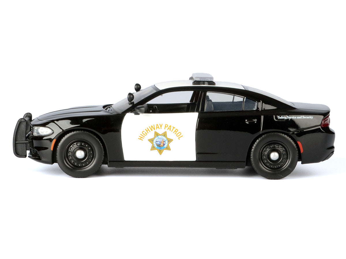 2023 Dodge Charger Pursuit Police Car "California Highway Patrol" Black and White "Law Enforcement and Public Service" Series 1/24 Diecast Model Car by Motormax Motormax