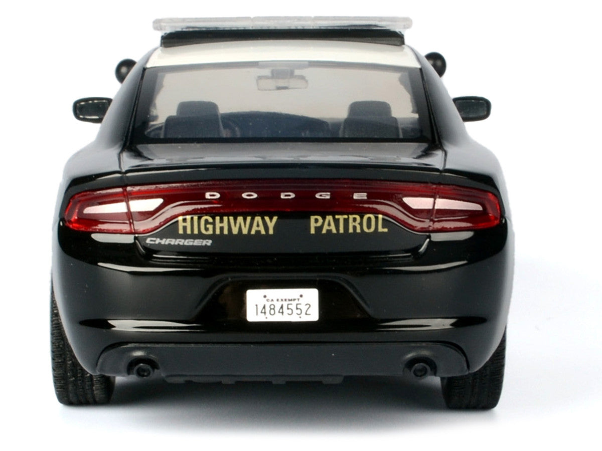 2023 Dodge Charger Pursuit Police Car "California Highway Patrol" Black and White "Law Enforcement and Public Service" Series 1/24 Diecast Model Car by Motormax Motormax