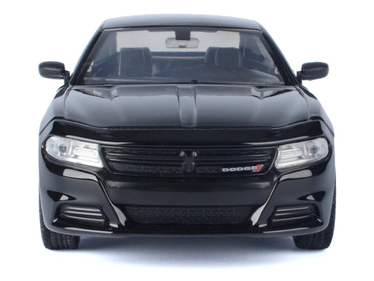 2023 Dodge Charger Pursuit Police Car Black "Custom Builder's Kit - Law Enforcement and Public Service" Series 1/24 Diecast Model Car by Motormax Motormax