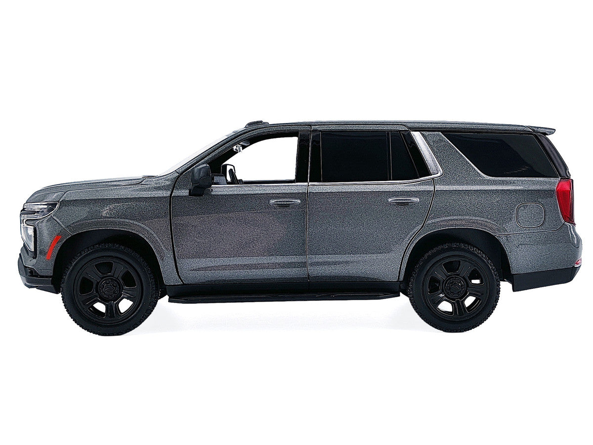 2025 Chevrolet Tahoe PPV Dark Gray Metallic "Custom Builder's Kit - Law Enforcement and Public Service" 1/24 Diecast Model Car by Motormax Motormax