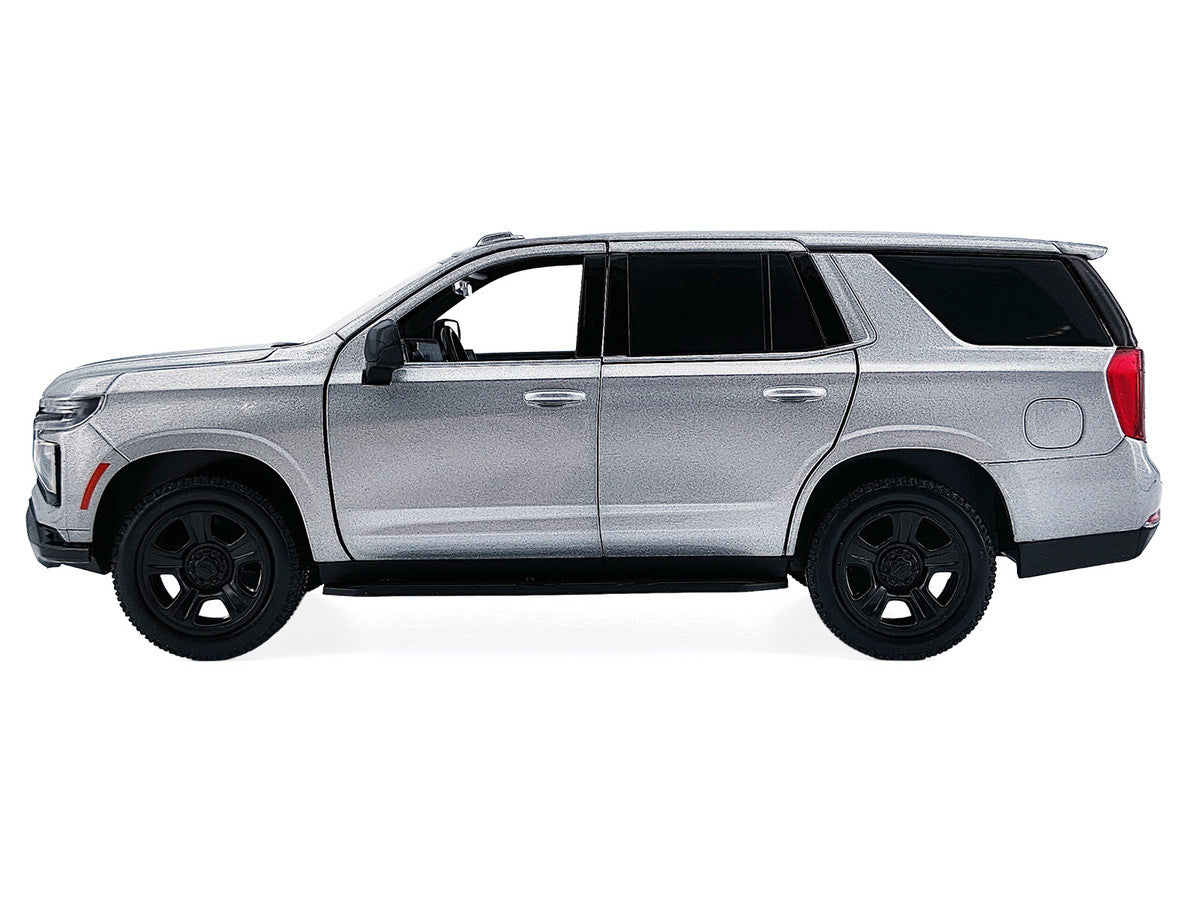 2025 Chevrolet Tahoe PPV Silver Metallic "Custom Builder's Kit - Law Enforcement and Public Service" Series 1/24 Diecast Model Car by Motormax Motormax