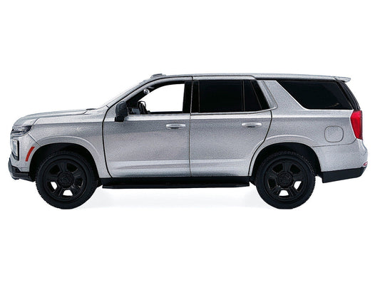 2025 Chevrolet Tahoe PPV Silver Metallic "Custom Builder's Kit - Law Enforcement and Public Service" Series 1/24 Diecast Model Car by Motormax Motormax
