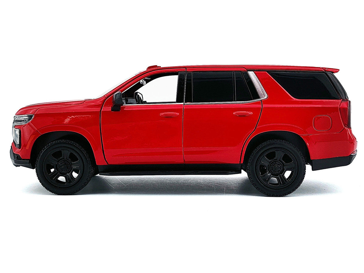 2025 Chevrolet Tahoe PPV Red "Custom Builder's Kit - Law Enforcement and Public Service" Series 1/24 Diecast Model Car by Motormax Motormax