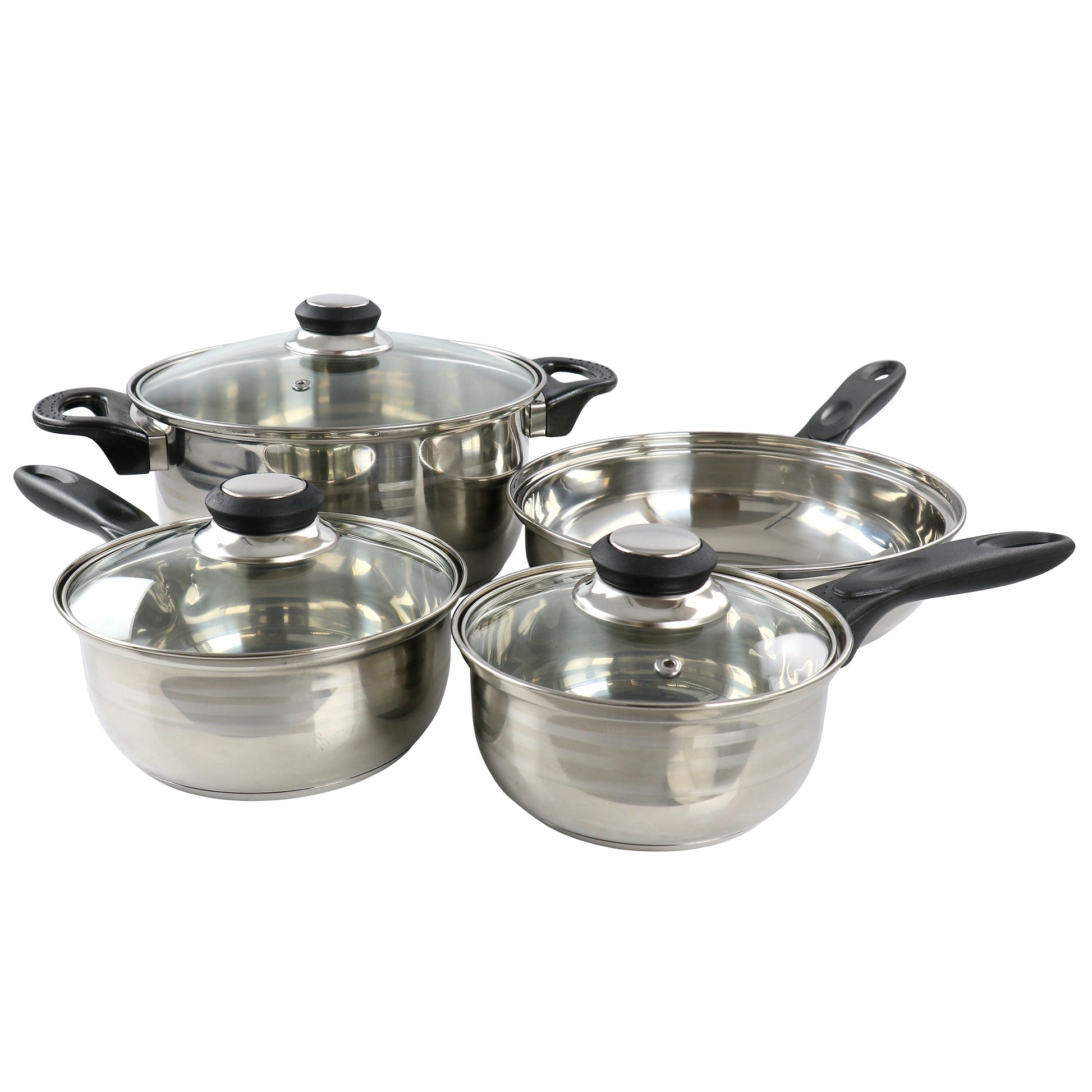 Gibson Home Lybra 7 Piece Two Tone Polished Stainless Steel Cookware Set W2B