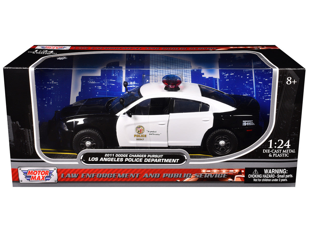 2011 Dodge Charger Pursuit LAPD Los Angeles Police Department Car 1/24 Diecast Car Model by Motormax Motormax