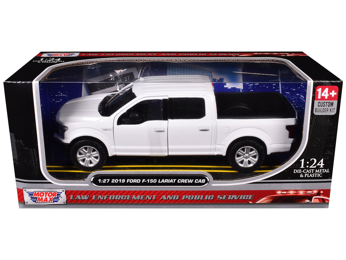 2019 Ford F-150 Lariat Crew Cab Pickup Truck Unmarked Plain White "Custom Builder's Kit - Law Enforcement and Public Service" Series 1/24-1/27 Diecast Model Car by Motormax W2B