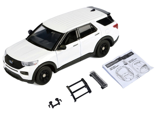 2022 Ford Police Interceptor Utility Unmarked White "Builder's Kit" "Law Enforcement and Public Service" Series 1/24 Diecast Model Car by Motormax Motormax