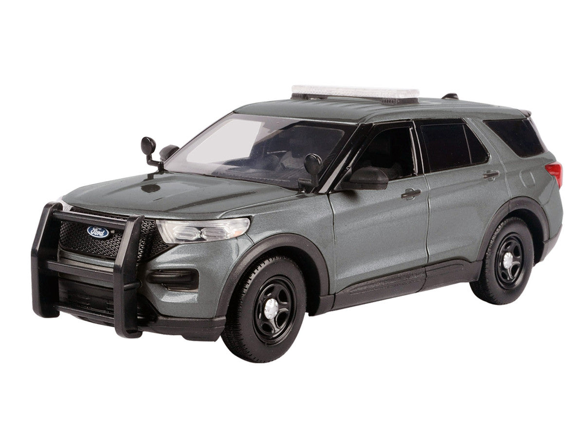 2022 Ford Police Interceptor Utility Unmarked Gray Metallic "Builder's Kit" "Law Enforcement and Public Service" Series 1/24 Diecast Model Car by Motormax Motormax