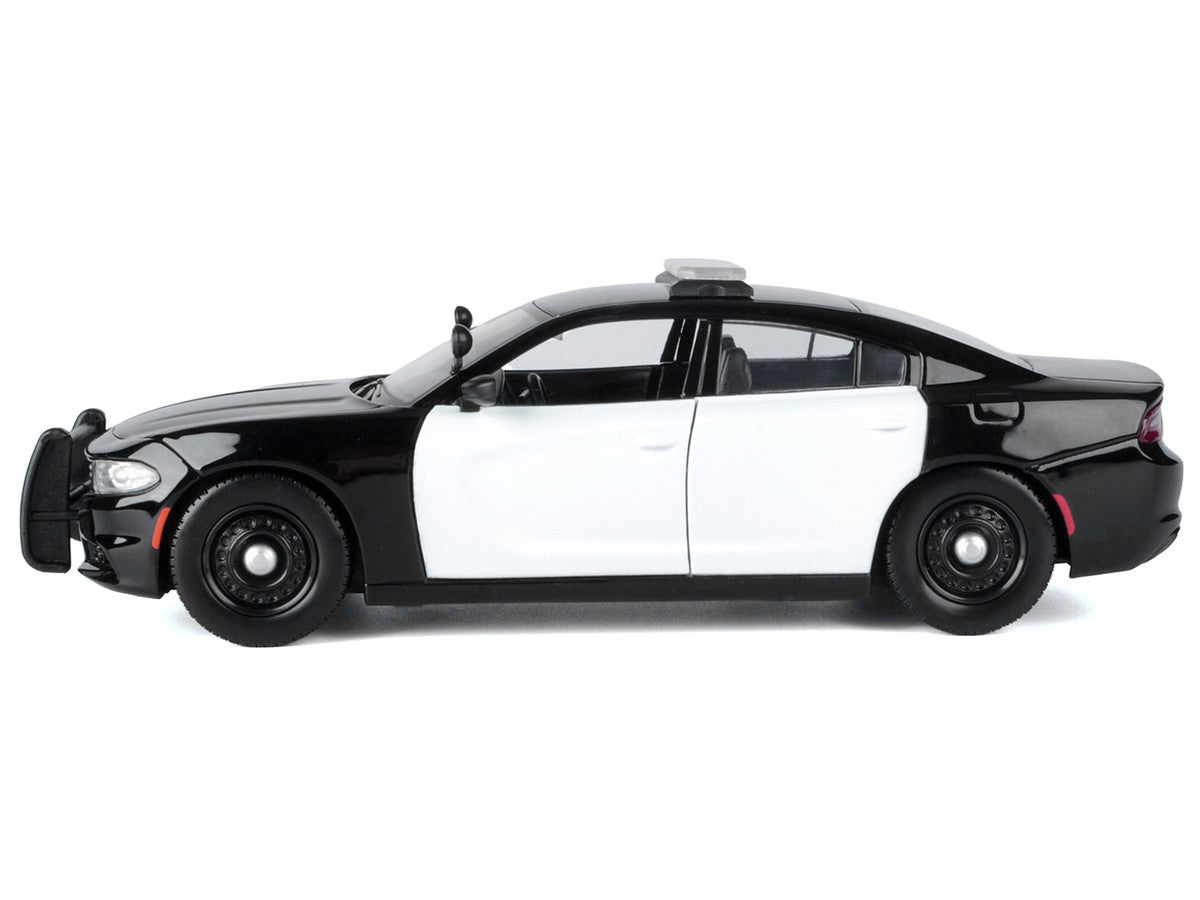 2023 Dodge Charger Pursuit Police Car Black and White "Law Enforcement and Public Service" Series 1/24 Diecast Model Car by Motormax Motormax