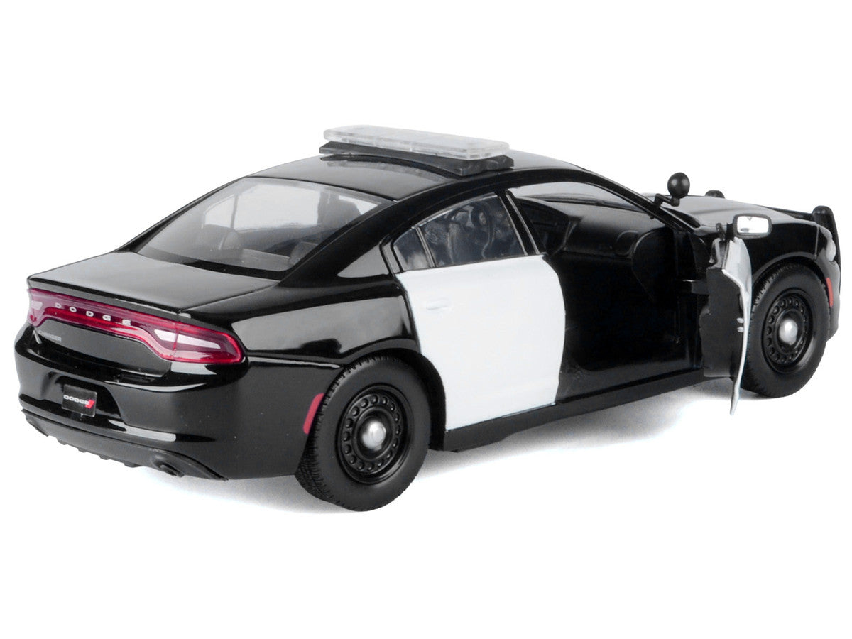 2023 Dodge Charger Pursuit Police Car Black and White "Law Enforcement and Public Service" Series 1/24 Diecast Model Car by Motormax Motormax